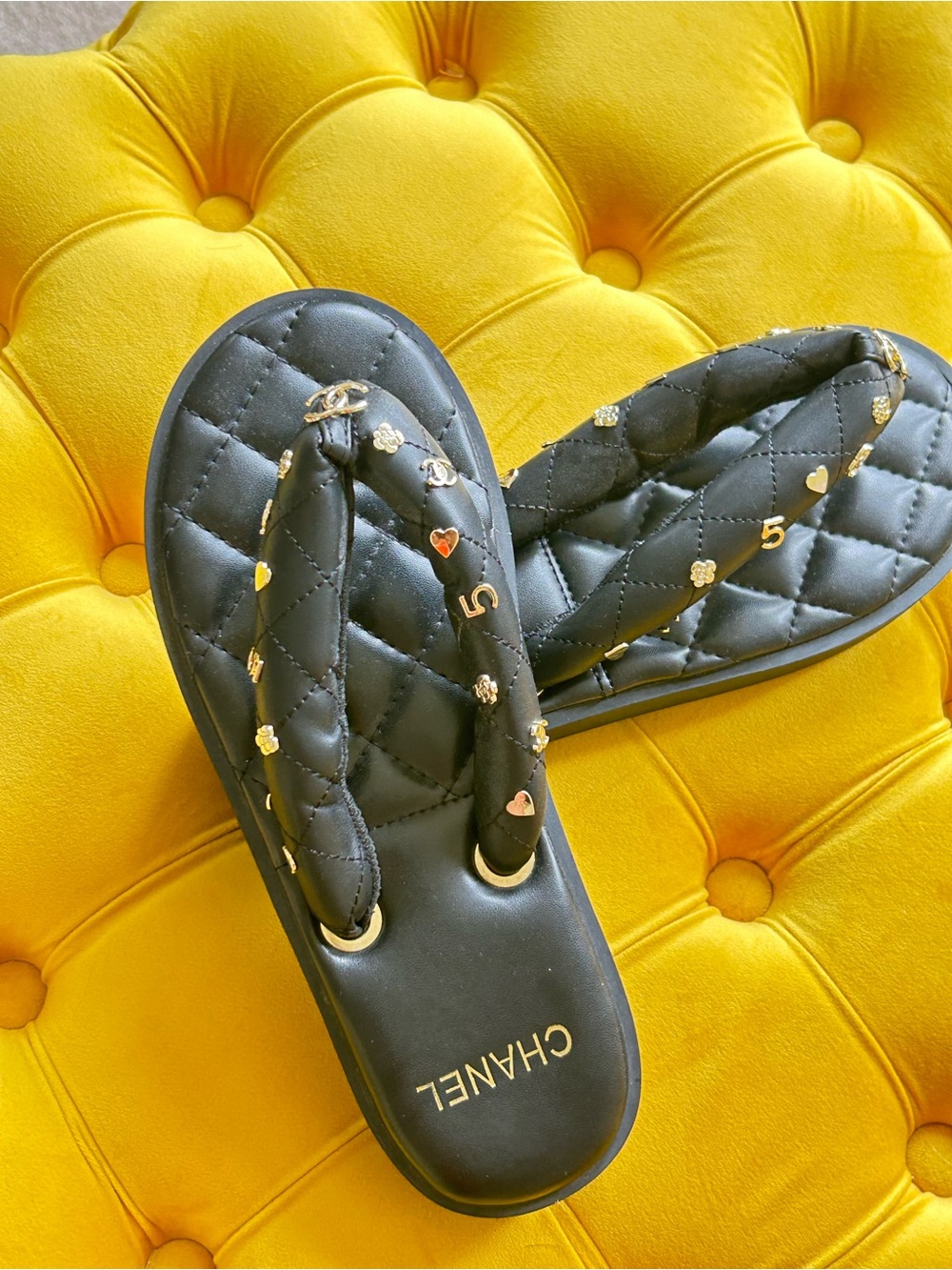 SOLD.  SOLD.  SOLD. 
Chanel Leather Flip Flops - Picture 3 of 9